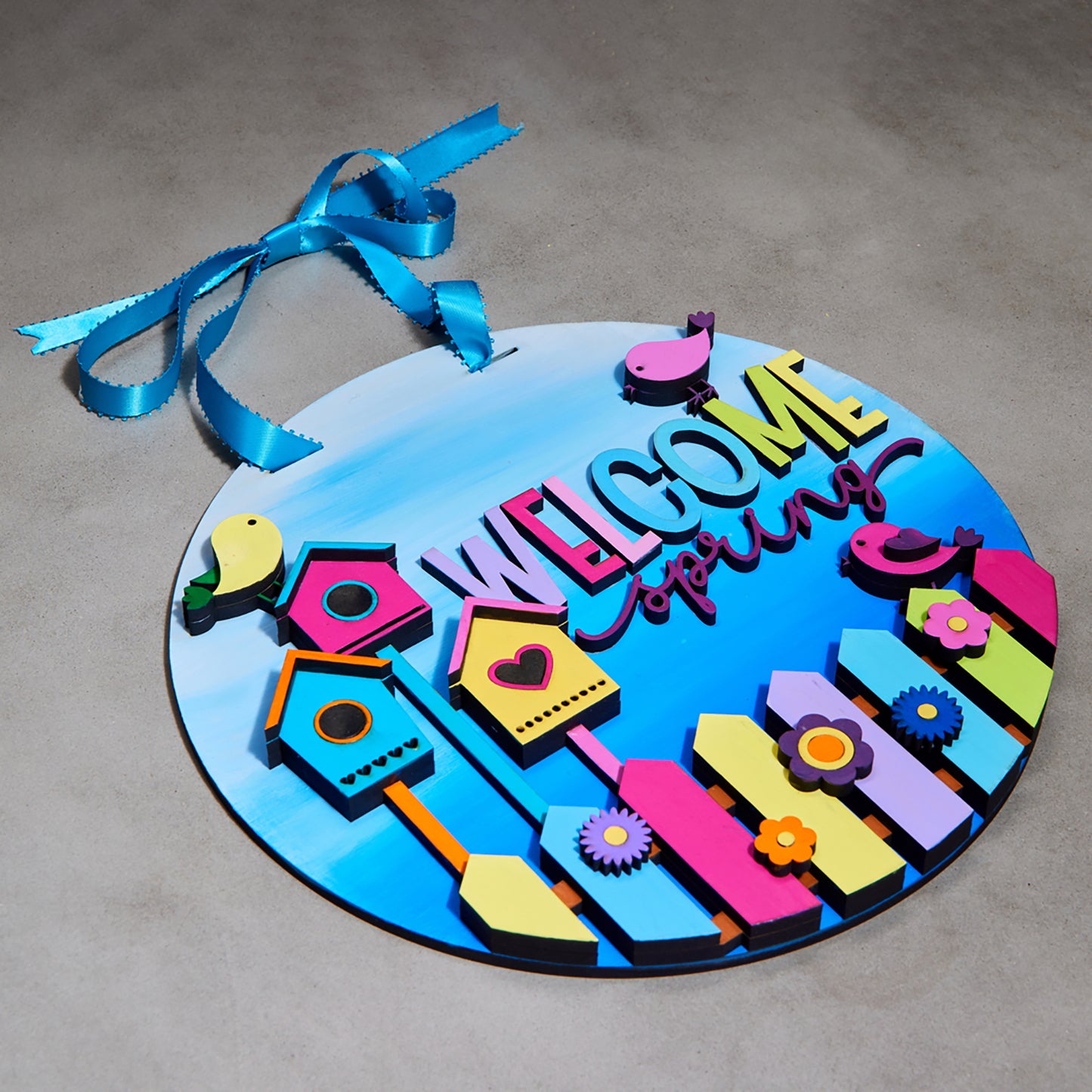 Hello Spring Door Sign (Blue)