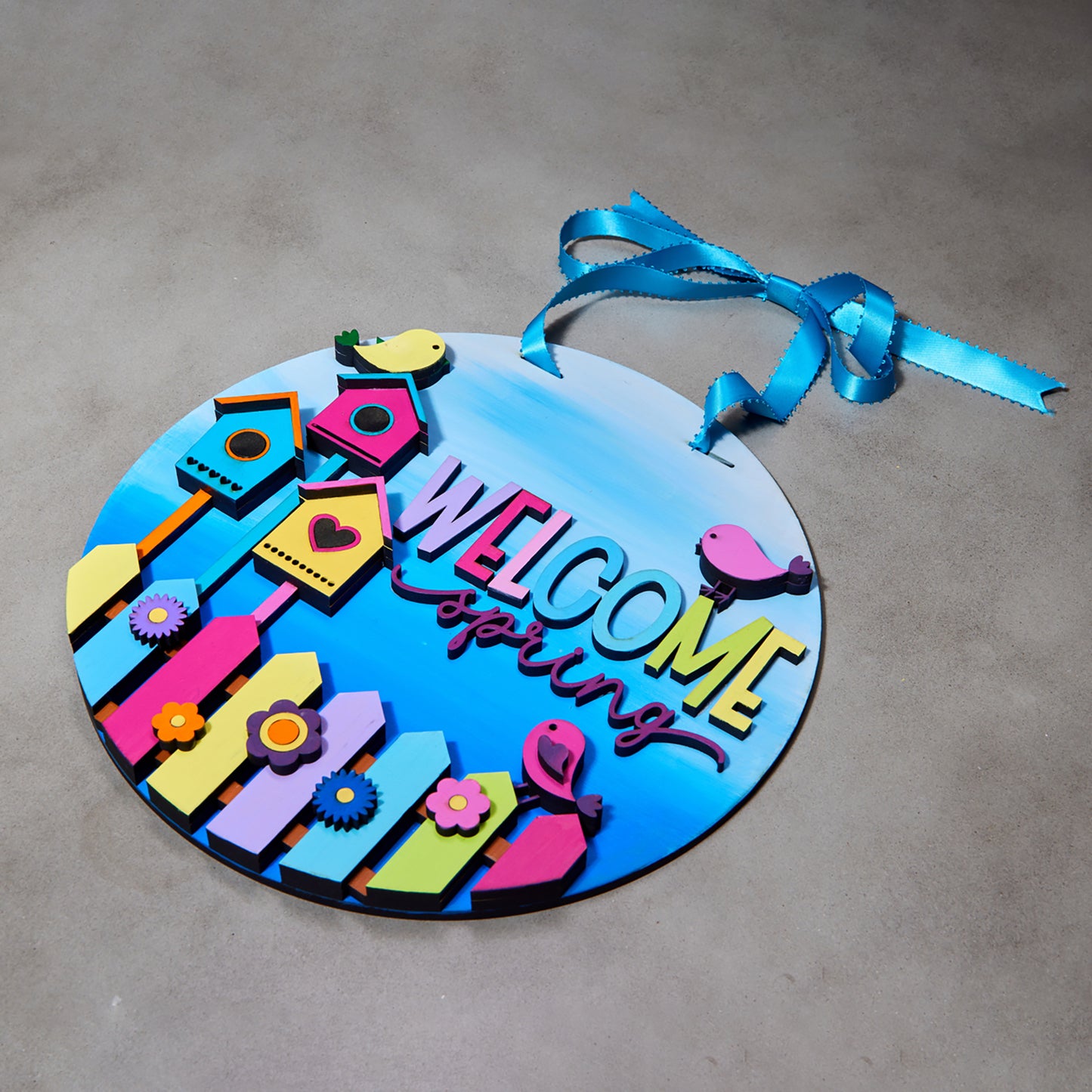 Hello Spring Door Sign (Blue)