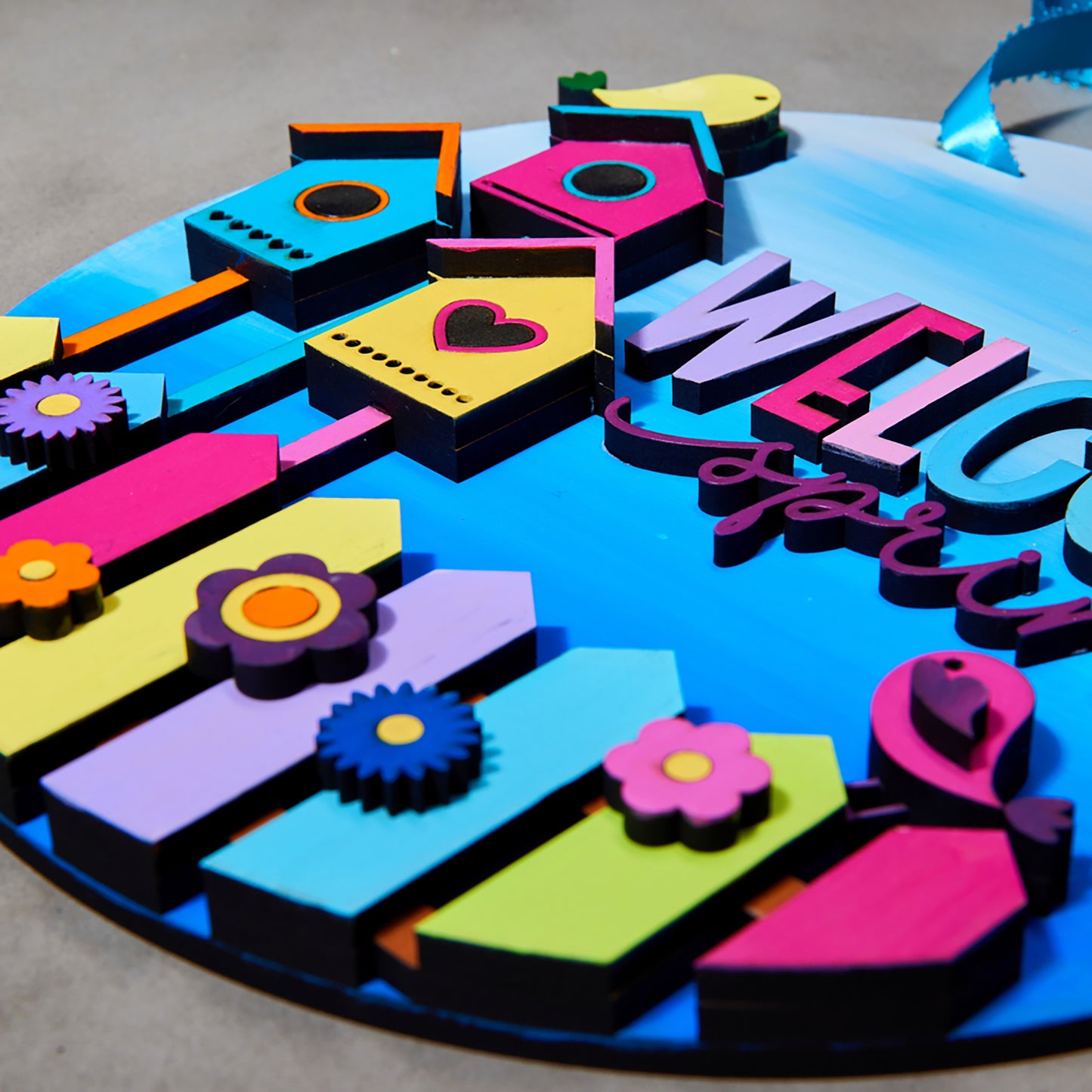 Hello Spring Door Sign (Blue)