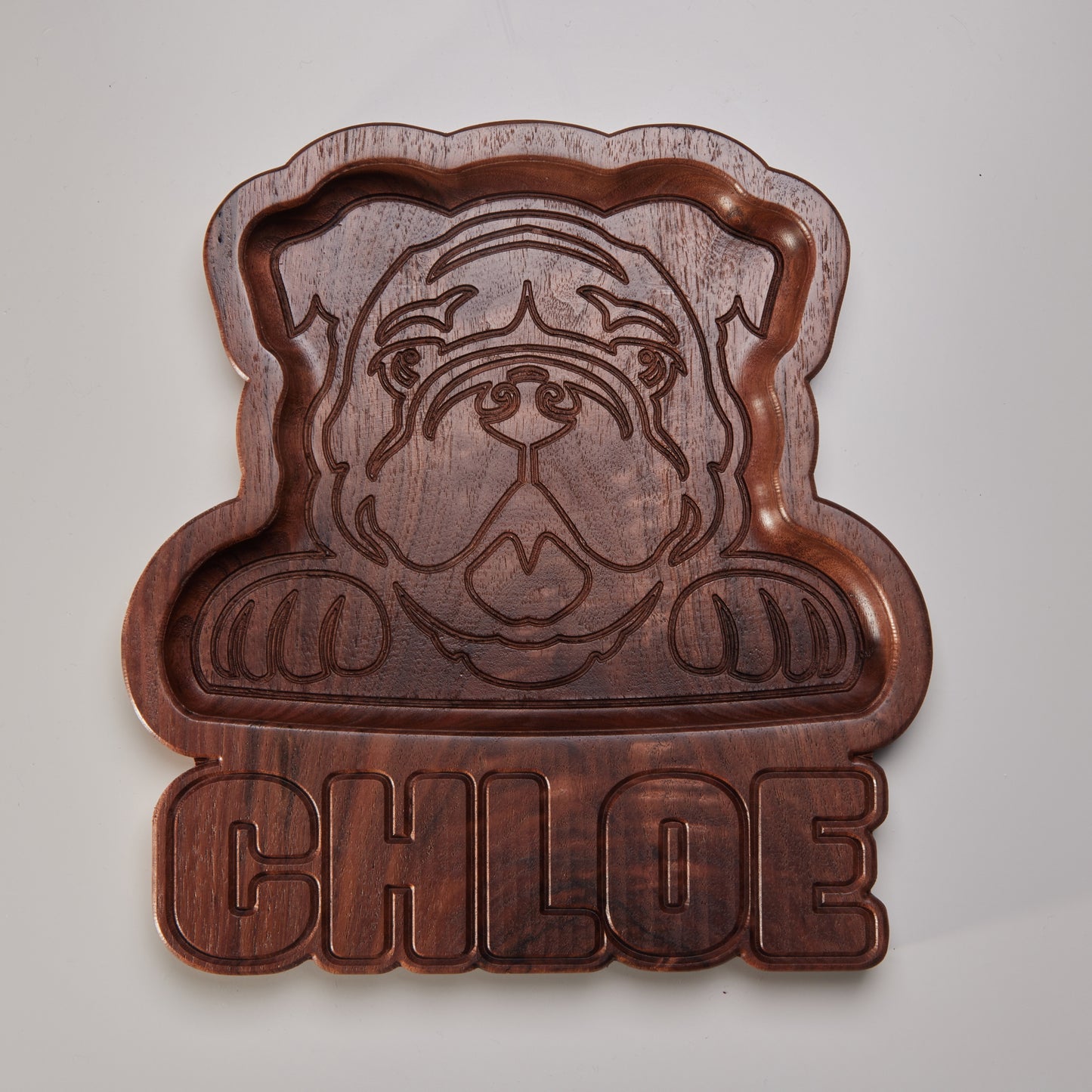 Personalizable french bulldog catch all tray