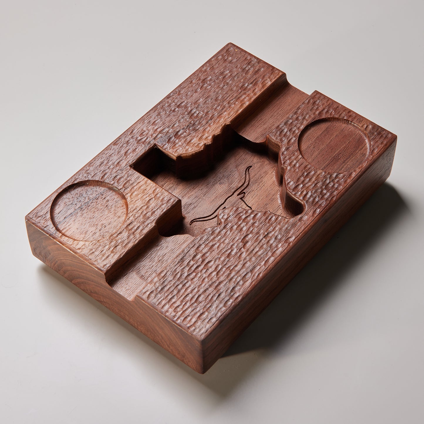 Texas cigar ashtray in walnut