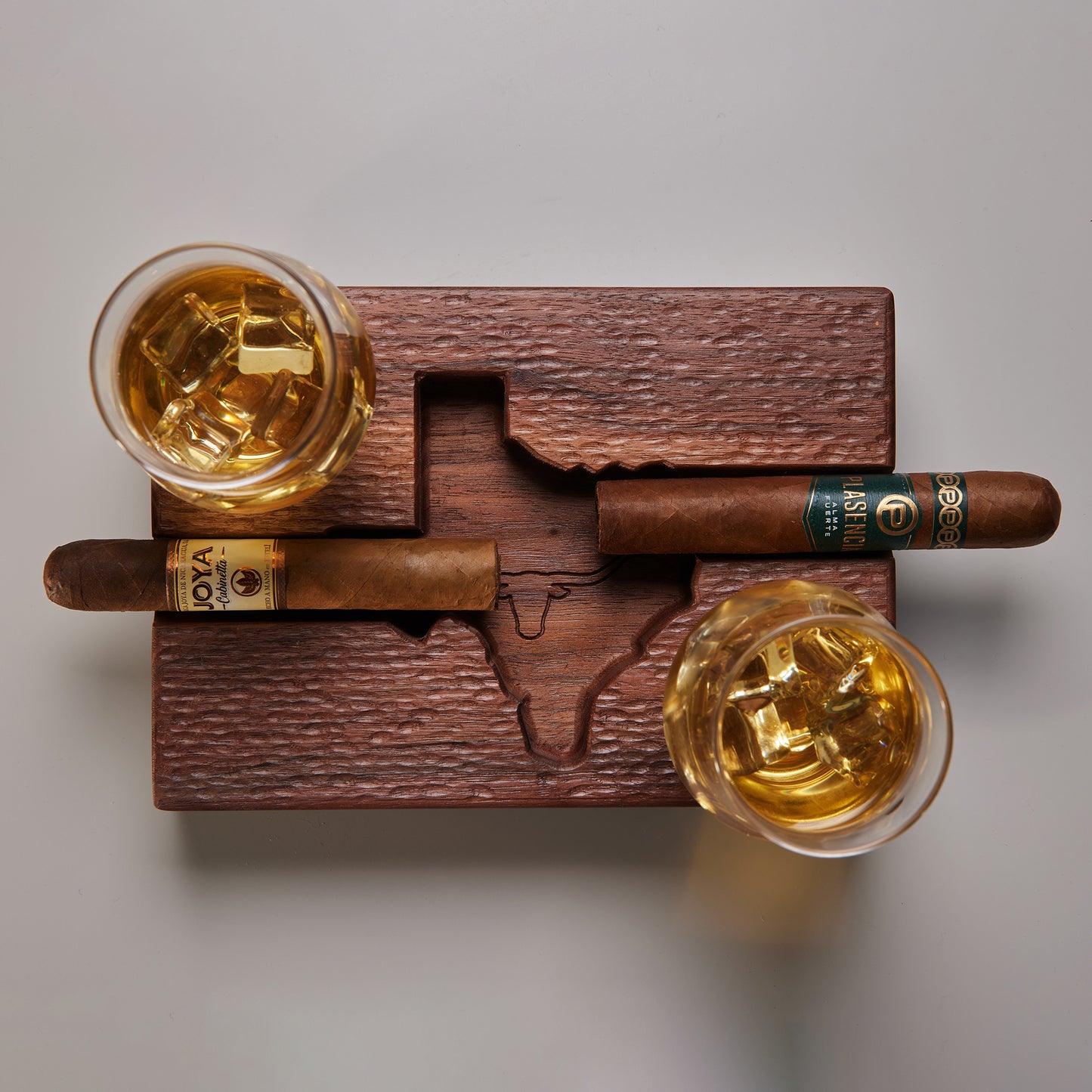 Texas cigar ashtray in walnut