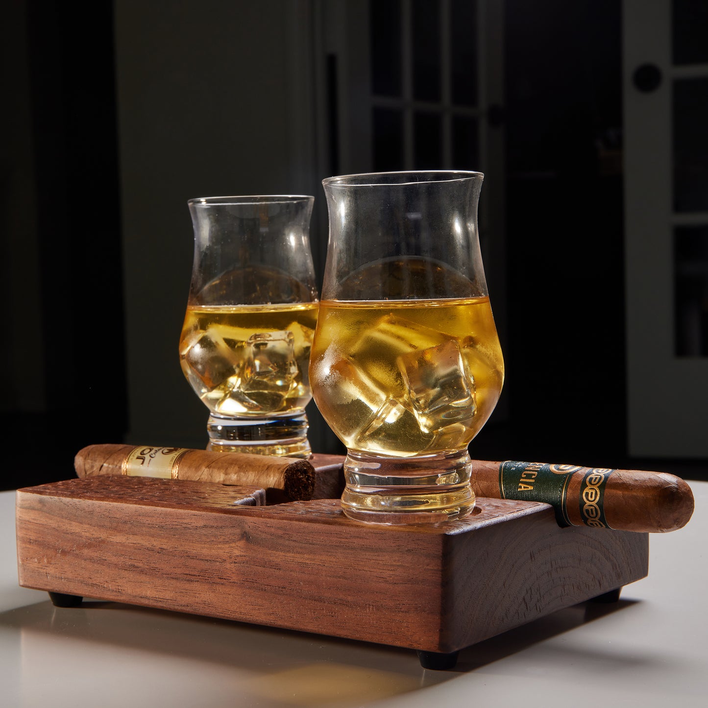 Texas cigar ashtray in walnut