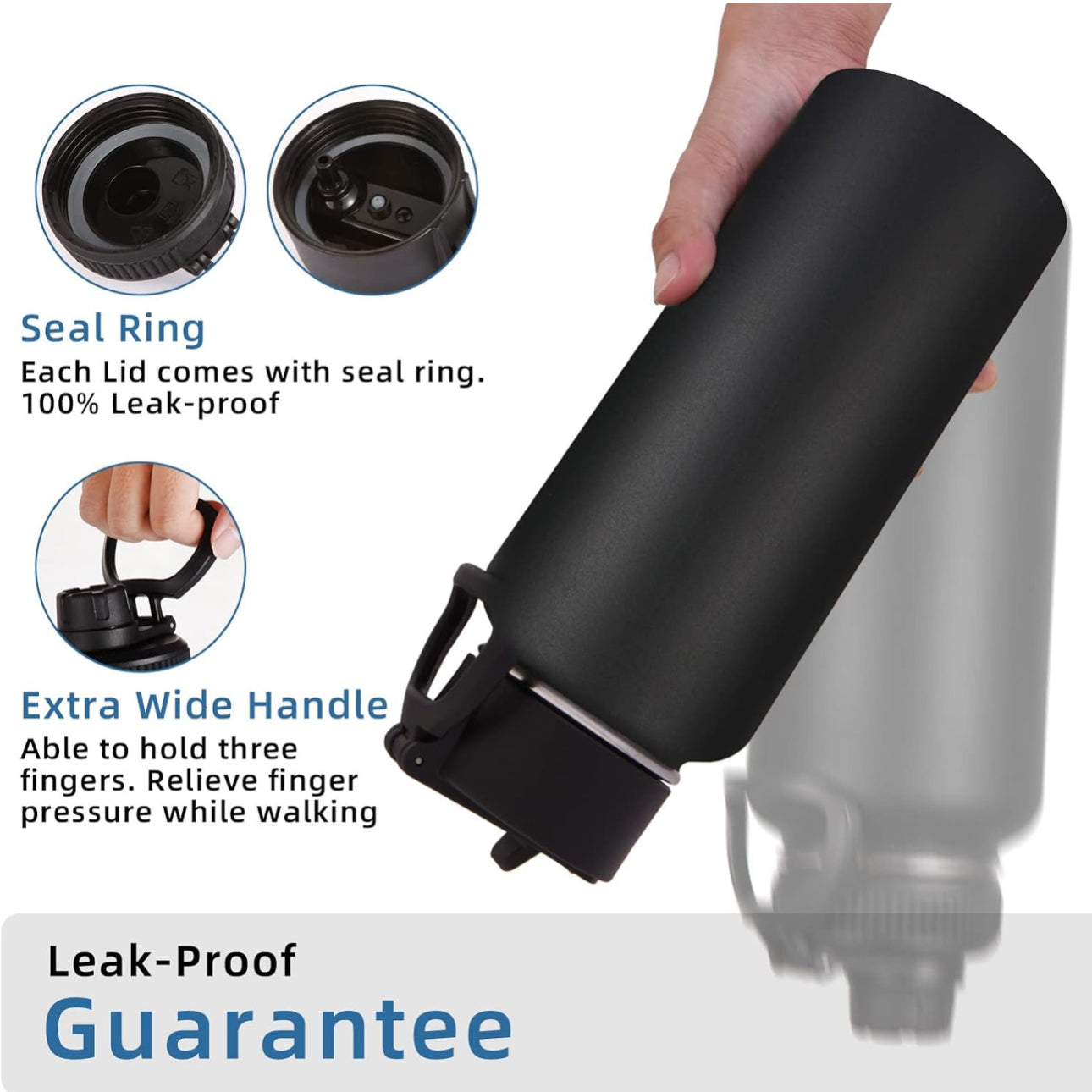 32 oz Insulated Water Bottle with Straw Lid and Spout Lid