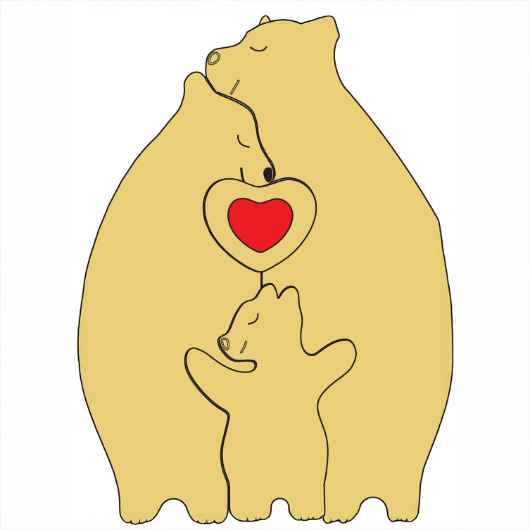 Family of Bears Figurine Set with Stand