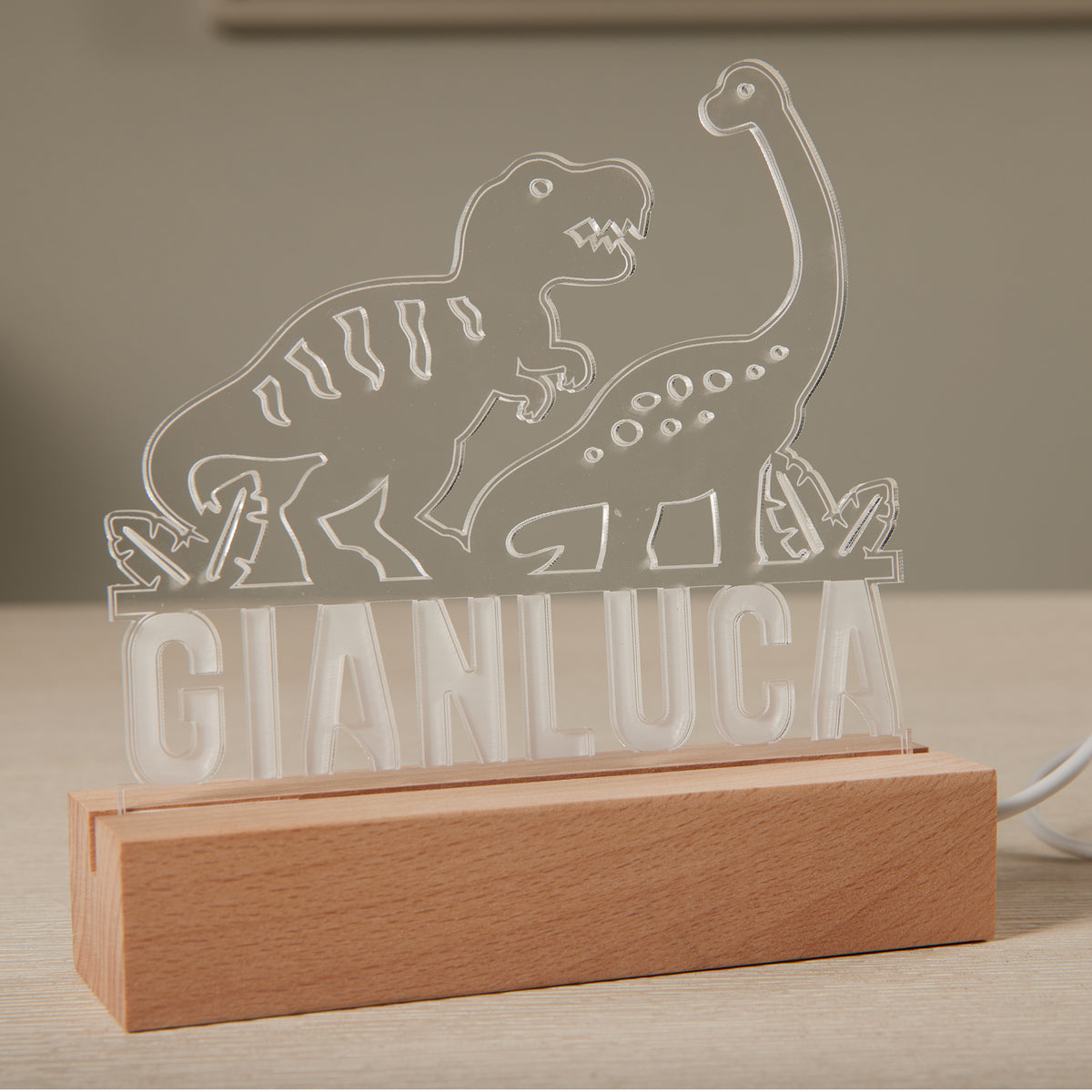 Personalized Dino LED acrylic lamp